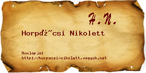 Horpácsi Nikolett névjegykártya