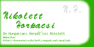 nikolett horpacsi business card